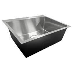 ZLEW KUCHENNY ZLEWOZMYWAK JENOKOMOROWY STALOWY INOX ALOR-CH-59X49 DOZOWNIK SYFON UCHWYTY