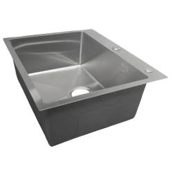 ZLEW KUCHENNY ZLEWOZMYWAK JENOKOMOROWY STALOWY INOX ALOR-CH-59X49 DOZOWNIK SYFON UCHWYTY