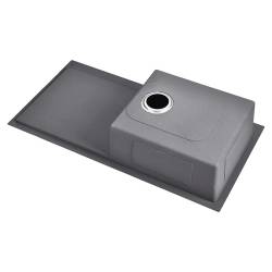 ZLEW KUCHENNY ZLEWOZMYWAK JENOKOMOROWY Z OCIEKACZEM STALOWY INOX MILOS-CH-78X48 DOZOWNIK SYFON UCHWYTY