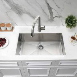 ZLEW KUCHENNY ZLEWOZMYWAK JENOKOMOROWY STALOWY INOX RODOS-CH-74X47 SYFON UCHWYTY