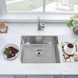 ZLEW KUCHENNY ZLEWOZMYWAK JENOKOMOROWY STALOWY INOX RODOS-CH-50X40 SYFON UCHWYTY
