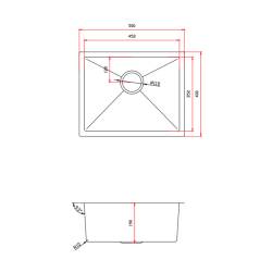 ZLEW KUCHENNY ZLEWOZMYWAK JENOKOMOROWY STALOWY INOX RODOS-CH-50X40 SYFON UCHWYTY