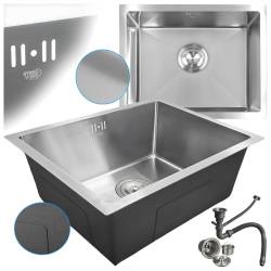 ZLEW KUCHENNY ZLEWOZMYWAK JENOKOMOROWY STALOWY INOX RODOS-CH-50X40 SYFON UCHWYTY