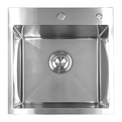 ZLEW KUCHENNY ZLEWOZMYWAK JENOKOMOROWY STALOWY INOX ALOR-CH-50X50 DOZOWNIK SYFON UCHWYTY