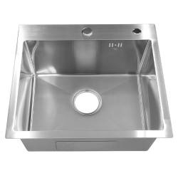 ZLEW KUCHENNY ZLEWOZMYWAK JENOKOMOROWY STALOWY INOX ALOR-CH-50X50 DOZOWNIK SYFON UCHWYTY