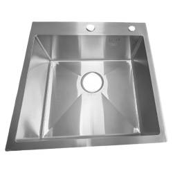 ZLEW KUCHENNY ZLEWOZMYWAK JENOKOMOROWY STALOWY INOX ALOR-CH-50X50 DOZOWNIK SYFON UCHWYTY