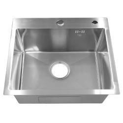 ZLEW KUCHENNY ZLEWOZMYWAK JENOKOMOROWY STALOWY INOX ALOR-CH-50X40 DOZOWNIK SYFON UCHWYTY