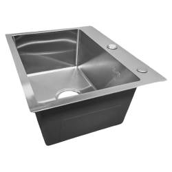 ZLEW KUCHENNY ZLEWOZMYWAK JENOKOMOROWY STALOWY INOX ALOR-CH-50X40 DOZOWNIK SYFON UCHWYTY