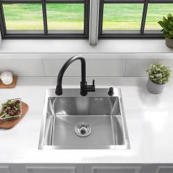 ZLEW KUCHENNY ZLEWOZMYWAK JENOKOMOROWY STALOWY INOX TONGA-CH-50X45 DOZOWNIK SYFON UCHWYTY 