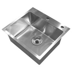 ZLEW KUCHENNY ZLEWOZMYWAK JENOKOMOROWY STALOWY INOX TONGA-CH-50X45 DOZOWNIK SYFON UCHWYTY 