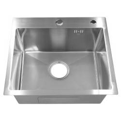 ZLEW KUCHENNY ZLEWOZMYWAK JENOKOMOROWY STALOWY INOX TONGA-CH-50X45 DOZOWNIK SYFON UCHWYTY 