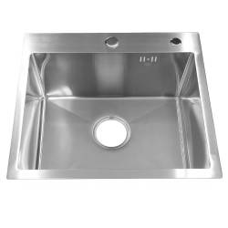 ZLEW KUCHENNY ZLEWOZMYWAK JENOKOMOROWY STALOWY INOX TONGA-CH-50X45 DOZOWNIK SYFON UCHWYTY 