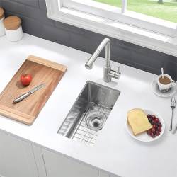 ZLEW KUCHENNY ZLEWOZMYWAK JENOKOMOROWY STALOWY INOX RODOS-CH-44X22 SYFON UCHWYTY