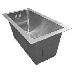 ZLEW KUCHENNY ZLEWOZMYWAK JENOKOMOROWY STALOWY INOX RODOS-CH-44X22 SYFON UCHWYTY