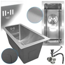 ZLEW KUCHENNY ZLEWOZMYWAK JENOKOMOROWY STALOWY INOX RODOS-CH-44X22 SYFON UCHWYTY