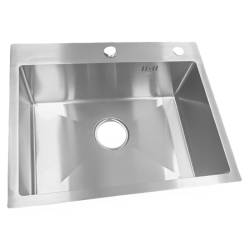 ZLEW KUCHENNY ZLEWOZMYWAK JENOKOMOROWY STALOWY INOX ALOR-CH-55X45 DOZOWNIK SYFON UCHWYTY