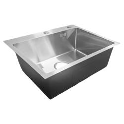 ZLEW KUCHENNY ZLEWOZMYWAK JENOKOMOROWY STALOWY INOX ALOR-CH-55X45 DOZOWNIK SYFON UCHWYTY