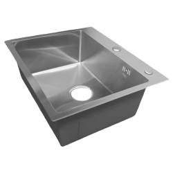 ZLEW KUCHENNY ZLEWOZMYWAK JENOKOMOROWY STALOWY INOX ALOR-CH-55X45 DOZOWNIK SYFON UCHWYTY