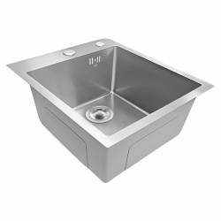ZLEW KUCHENNY ZLEWOZMYWAK JENOKOMOROWY STALOWY INOX ALOR-CH-40X45 DOZOWNIK SYFON UCHWYTY