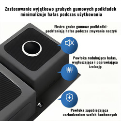 ZLEW KUCHENNY ZLEWOZMYWAK DWUKOMOROWY STALOWY CZARNY VISTA-BL-78X43 DOZOWNIK SYFON UCHWYTY