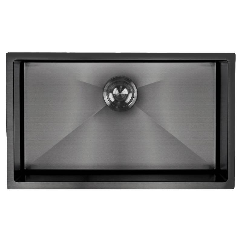 ZLEW KUCHENNY ZLEWOZMYWAK JENOKOMOROWY STALOWY CZARNY RODOS-BL-74X47 SYFON UCHWYTY