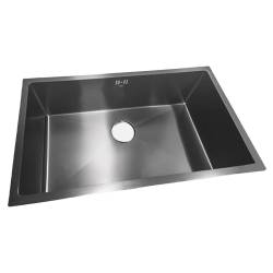 ZLEW KUCHENNY ZLEWOZMYWAK JENOKOMOROWY STALOWY CZARNY RODOS-BL-74X47 SYFON UCHWYTY