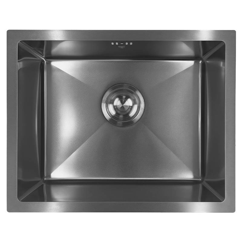ZLEW KUCHENNY ZLEWOZMYWAK JENOKOMOROWY STALOWY CZARNY RODOS-BL-50X40 SYFON UCHWYTY