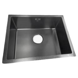 ZLEW KUCHENNY ZLEWOZMYWAK JENOKOMOROWY STALOWY CZARNY RODOS-BL-50X40 SYFON UCHWYTY