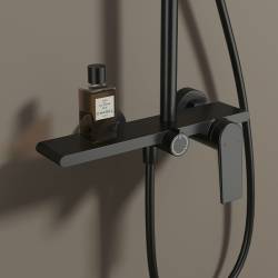 BATERIA PRYSZNICOWA ŁAZIENKOWA Z DESZCZOWNICĄ AMANDA-BL CZARNA AMANDA-BL