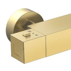 BATERIA PRYSZNICOWA Z TERMOSTATEM ŚCIENNA ŁAZIENKOWA ZŁOTA SZCZOTKOWANA T207-GL-BR