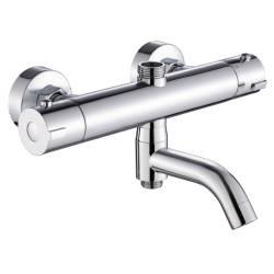 BATERIA PRYSZNICOWA ŁAZIENKOWA Z TERMOSTATEM ŚCIENNA INES-CH CHROM INES-CH