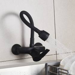 BATERIA KUCHENNA ŚCIENNA DOVER GIĘTKA CZARNA WYLEWKA PODSTAWA CZARNA DOVER-BL-BL