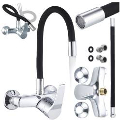 BATERIA KUCHENNA ŚCIENNA EBRO CZARNA PODSTAWA CHROM EBRO-BL-CH