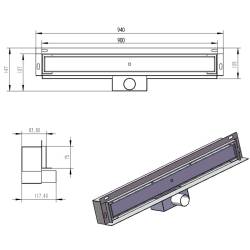 ODPŁYW LINIOWY ŚCIENNY DL04 MURAL ZŁOTY 90 CM DL04-MURAL-GL90