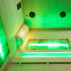 SAUNA FIŃSKA WYSOKOTEMPERATUROWA Z PIECEM LARK1-WD /HARVIA 3,5KW 1-2 OSOBOWA 120x120 CM