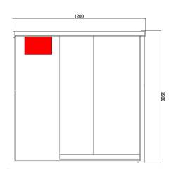 SAUNA FIŃSKA WYSOKOTEMPERATUROWA Z PIECEM LARK1-WD /HARVIA 3,5KW 1-2 OSOBOWA 120x120 CM