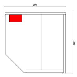 SAUNA FIŃSKA WYSOKOTEMPERATUROWA Z PIECEM LARK2-WD/HARVIA 3,5KW 1-2 OSOBOWA 120x120 CM