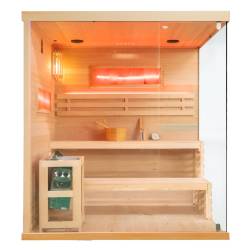 SAUNA FIŃSKA WYSOKOTEMPERATUROWA Z PIECEM LARK5-WD/HARVIA 6KW 4-5 OSOBOWA 180x160 CM