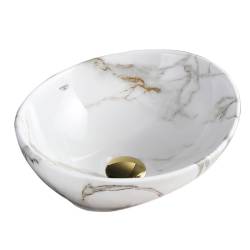 UMYWALKA NABLATOWA CERAMICZNA MARMUROWA OWALNA LUMO-MAR1-340