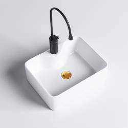 UMYWALKA NABLATOWA CERAMICZNA PROSTOKĄTNA ELISE-WH-480 BIAŁA ELISE-WH-480