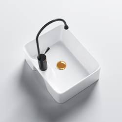 UMYWALKA NABLATOWA CERAMICZNA PROSTOKĄTNA ELISE-WH-480 BIAŁA ELISE-WH-480