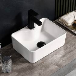 UMYWALKA NABLATOWA CERAMICZNA PROSTOKĄTNA ELISE-WH-480 BIAŁA ELISE-WH-480
