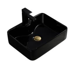 UMYWALKA NABLATOWA CERAMICZNA PROSTOKĄTNA ELISE-BL-480 CZARNY POŁYSK ELISE-BL-480