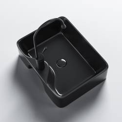 UMYWALKA NABLATOWA CERAMICZNA PROSTOKĄTNA ELISE-BL-480 CZARNY POŁYSK ELISE-BL-480