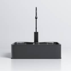 UMYWALKA NABLATOWA CERAMICZNA PROSTOKĄTNA ELISE-BL-480 CZARNY POŁYSK ELISE-BL-480