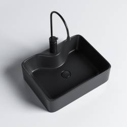 UMYWALKA NABLATOWA CERAMICZNA PROSTOKĄTNA ELISE-MTB-480 CZARNY MAT ELISE-MTB-480