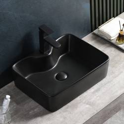 UMYWALKA NABLATOWA CERAMICZNA PROSTOKĄTNA ELISE-MTB-480 CZARNY MAT ELISE-MTB-480