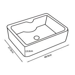 UMYWALKA NABLATOWA CERAMICZNA PROSTOKĄTNA ELISE-MTB-480 CZARNY MAT ELISE-MTB-480