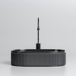 UMYWALKA NABLATOWA CERAMICZNA OWALNA RYFLOWANA ELIX-BL-490 CZARNY POŁYSK ELIX-BL-490