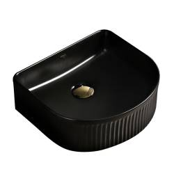 UMYWALKA NABLATOWA CERAMICZNA RYFLOWANA FINO-BL-400 CZARNY POŁYSK FINO-BL-400